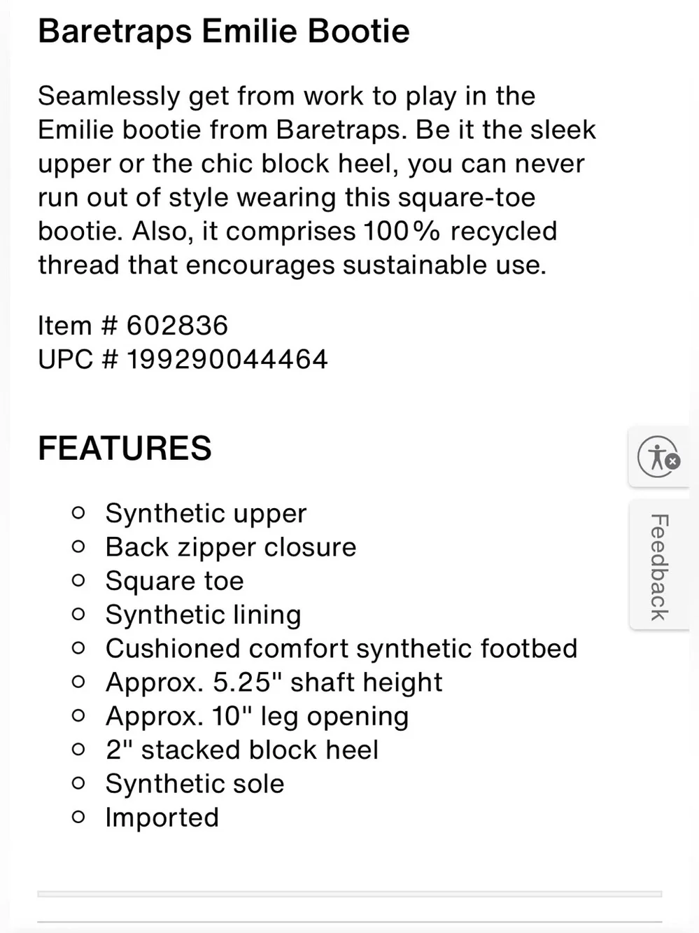 Baretraps Women’s Emilie Bootie in Dark Brown Size 6.5 Wide—NWOT